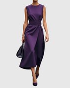 Women’s Elegant Sleeveless Round Neck Midi Dress