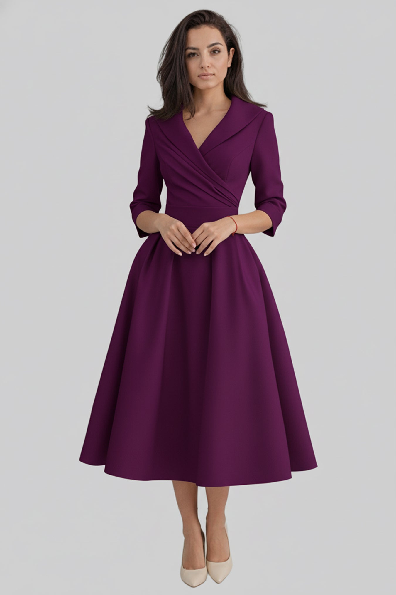 Women’s Formal Long Sleeve Dress Midi