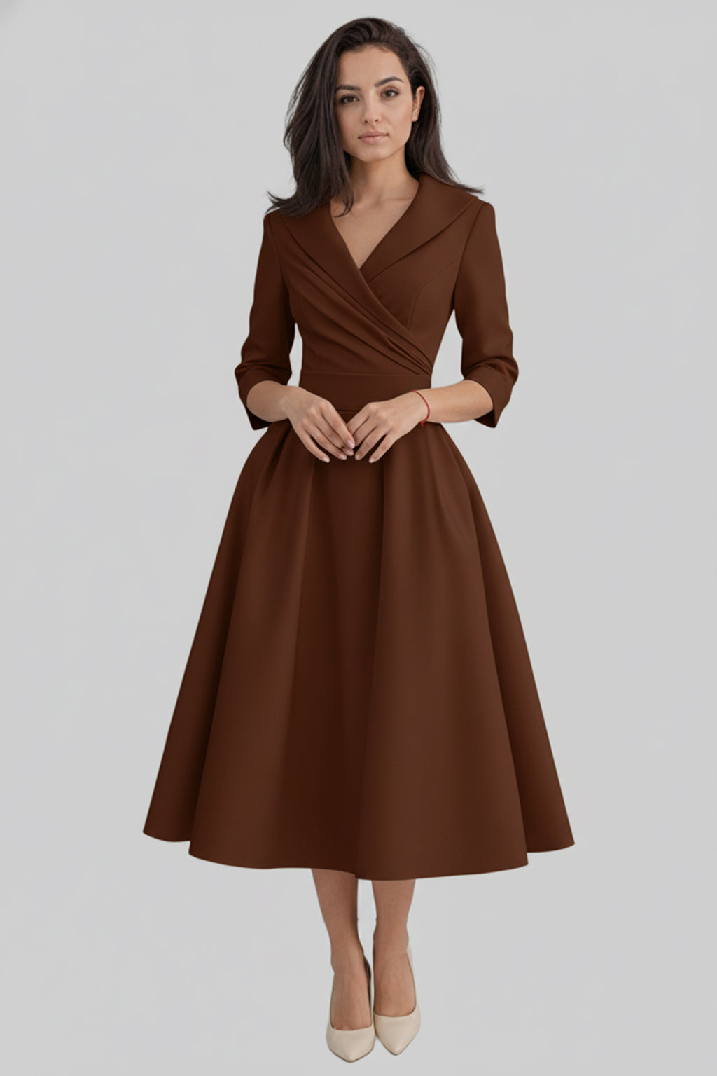 Women’s Formal Long Sleeve Dress Midi