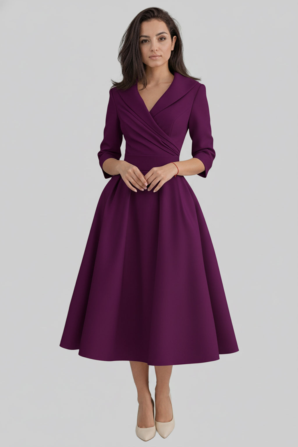 Women’s Formal Long Sleeve Dress Midi