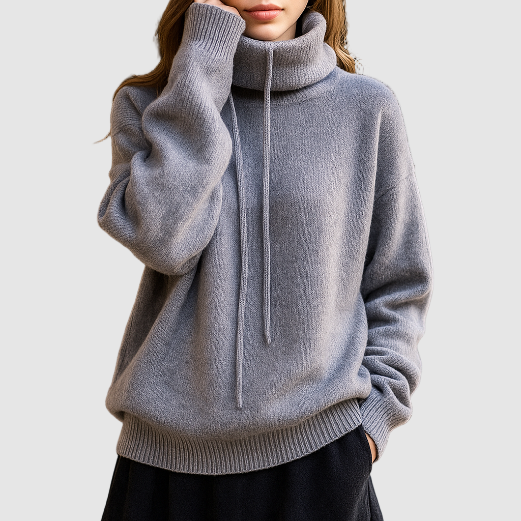 Women’s High Neck Drawstring Hoodie