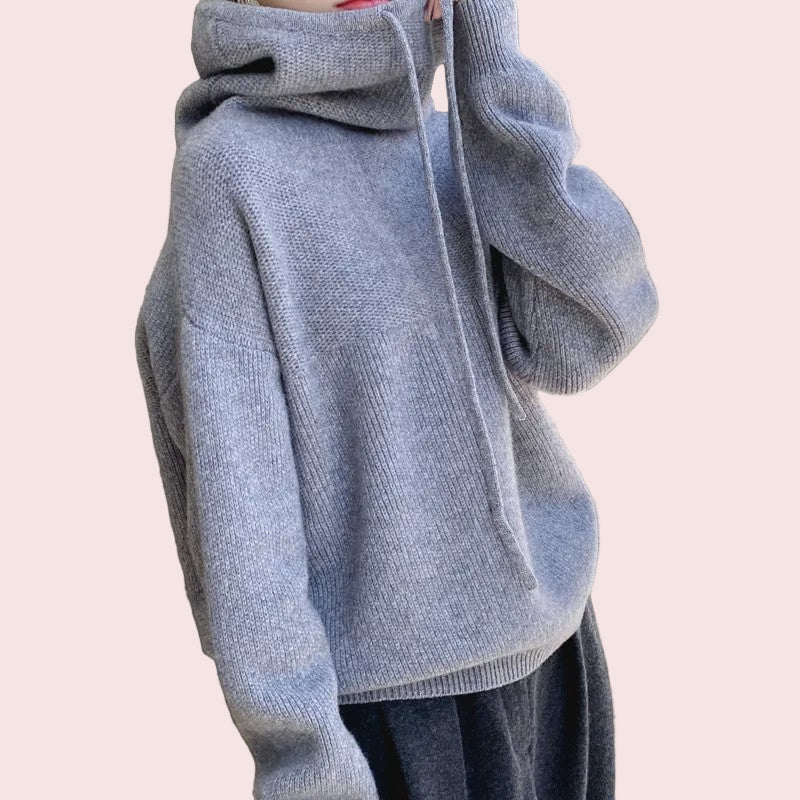 Women’s High Neck Drawstring Hoodie