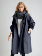 Women’s Hooded Trench Coat Relaxed Fit