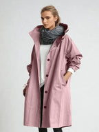 Women’s Hooded Trench Coat Relaxed Fit