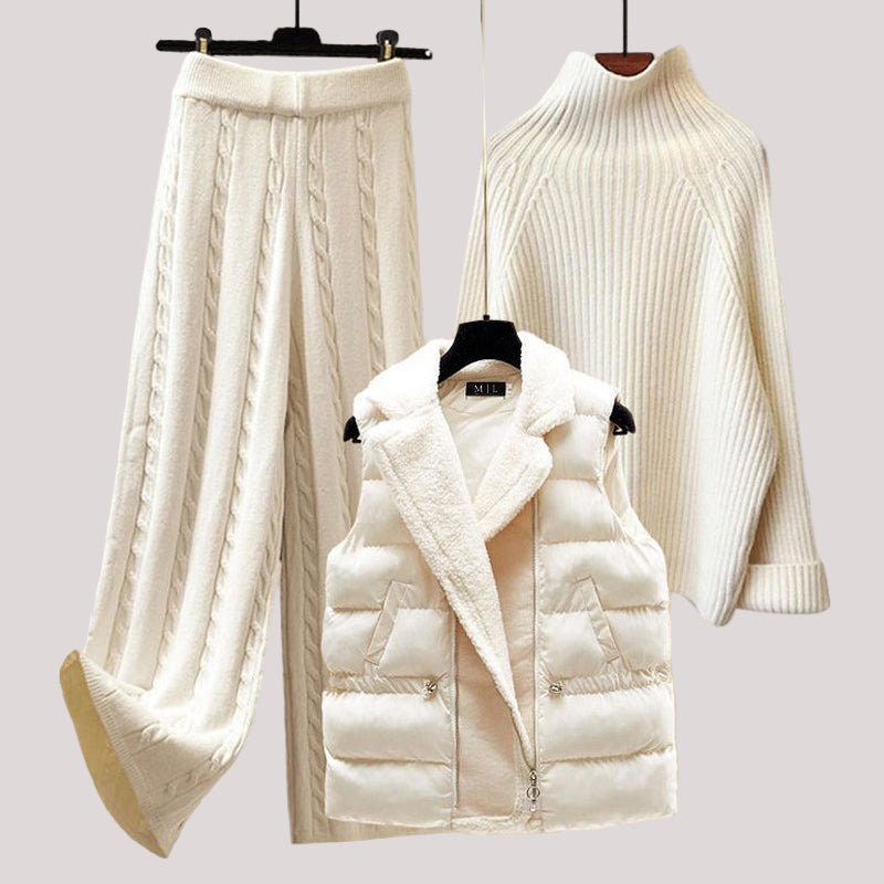 Women’s Knit Set Winter Puffer Vest