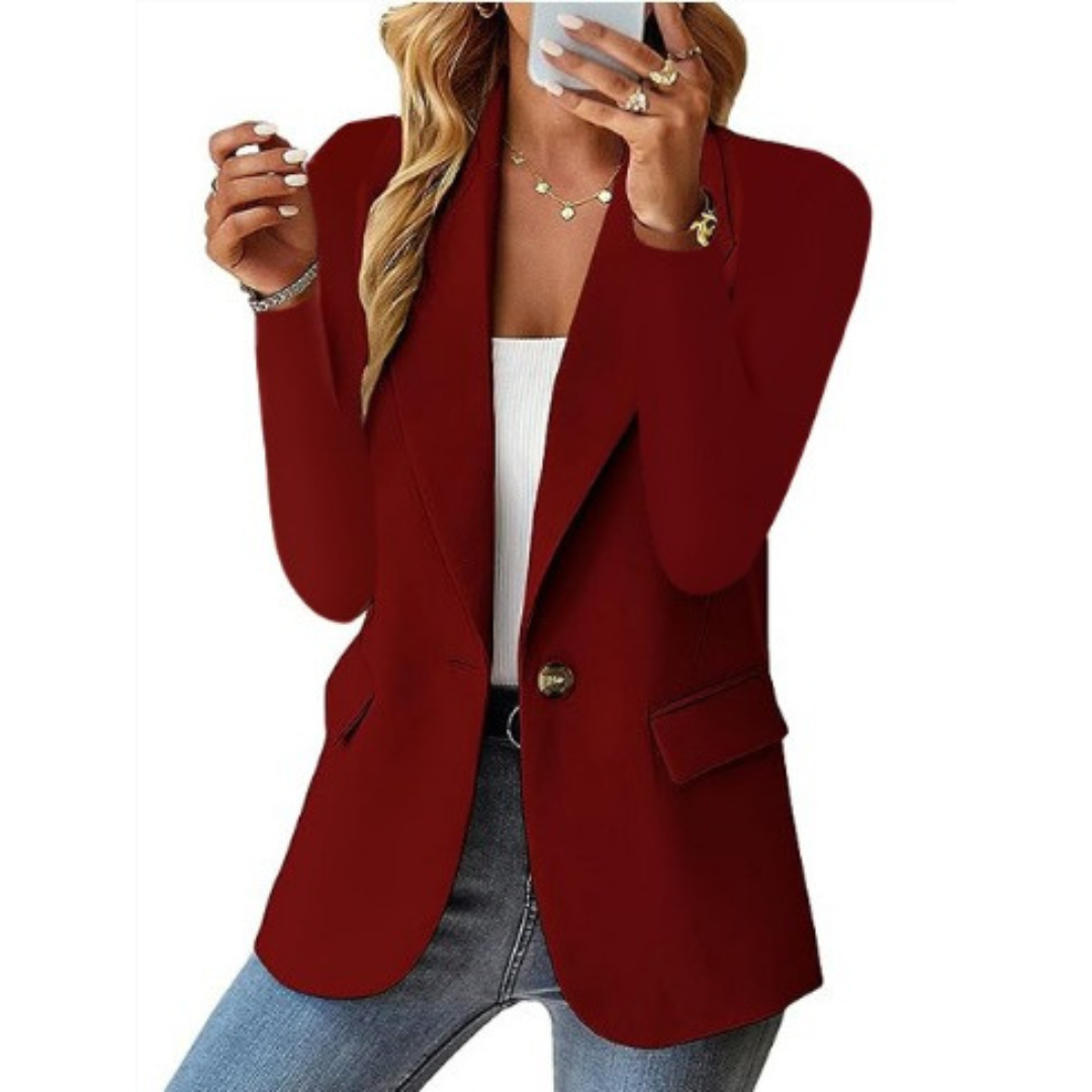 Women’s Long Sleeve Blazer Single Button