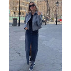 Women’s Long Sleeve Bomber Jacket Relaxed Fit