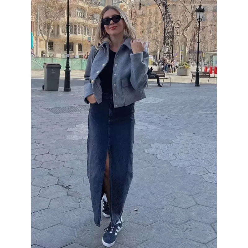 Women’s Long Sleeve Bomber Jacket Relaxed Fit