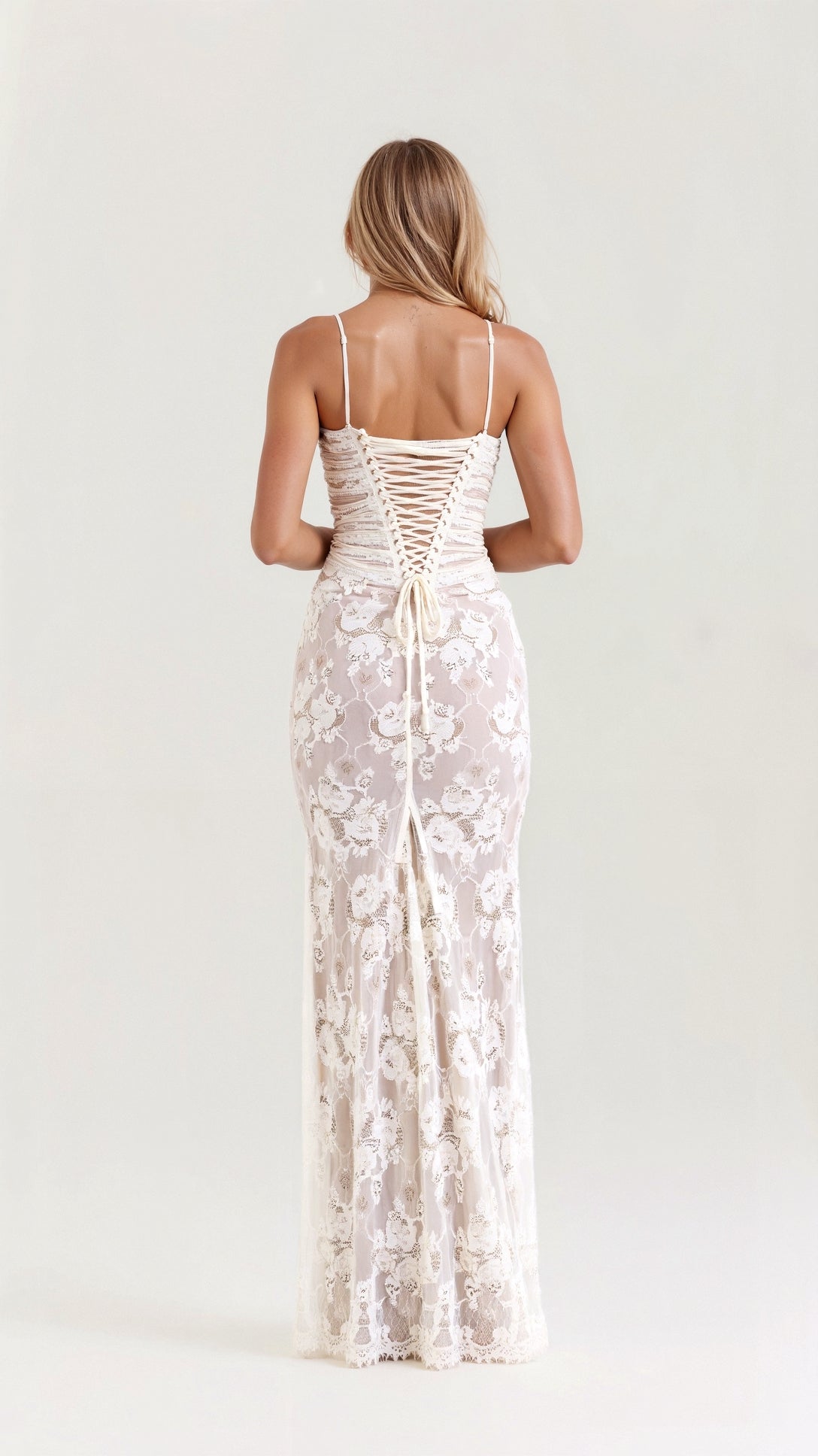 Women’s Long Sleeve Lace Evening Dress Maxi