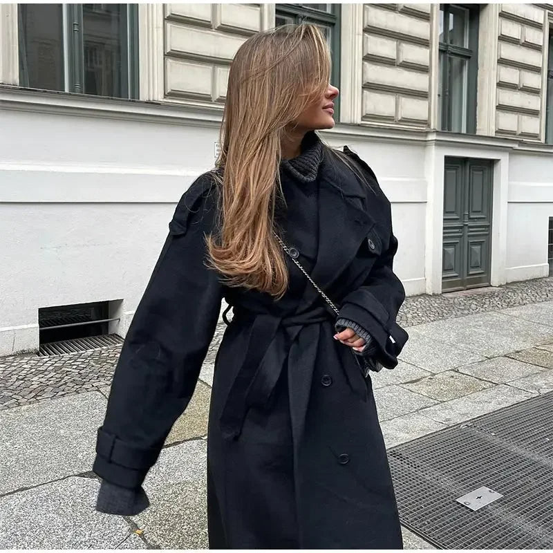 Women’s Long Sleeve Trench Coat Oversized