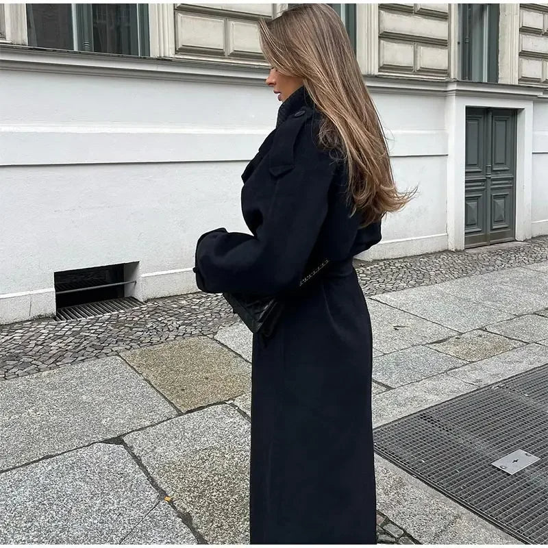 Women’s Long Sleeve Trench Coat Oversized