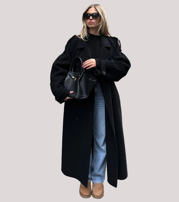 Women’s Long Sleeve Trench Coat Oversized