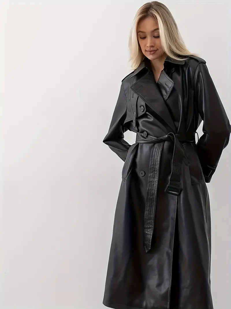 Women’s Long Trench Coat Belted