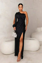 Women’s One Shoulder Slit Dress Maxi