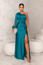 Women’s One Shoulder Slit Dress Maxi