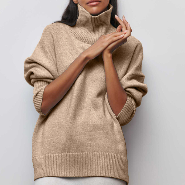 Women’s Oversized Turtleneck Sweater  Long Sleeve