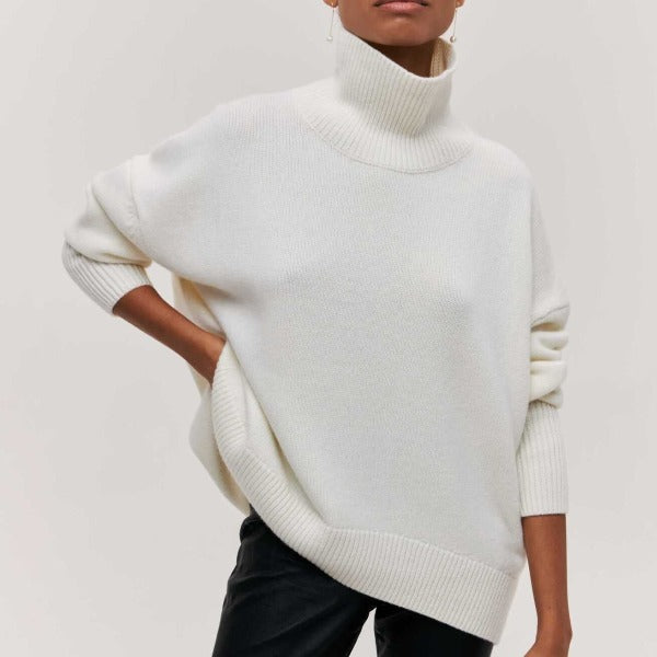 Women’s Oversized Turtleneck Sweater  Long Sleeve