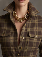 Women’s Plaid Shirt Dress Long Sleeve Maxi