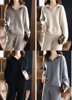 Women’s Polo Collar Two Piece Set Long Sleeve