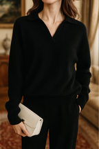 Women’s Polo Collar Two Piece Set Long Sleeve