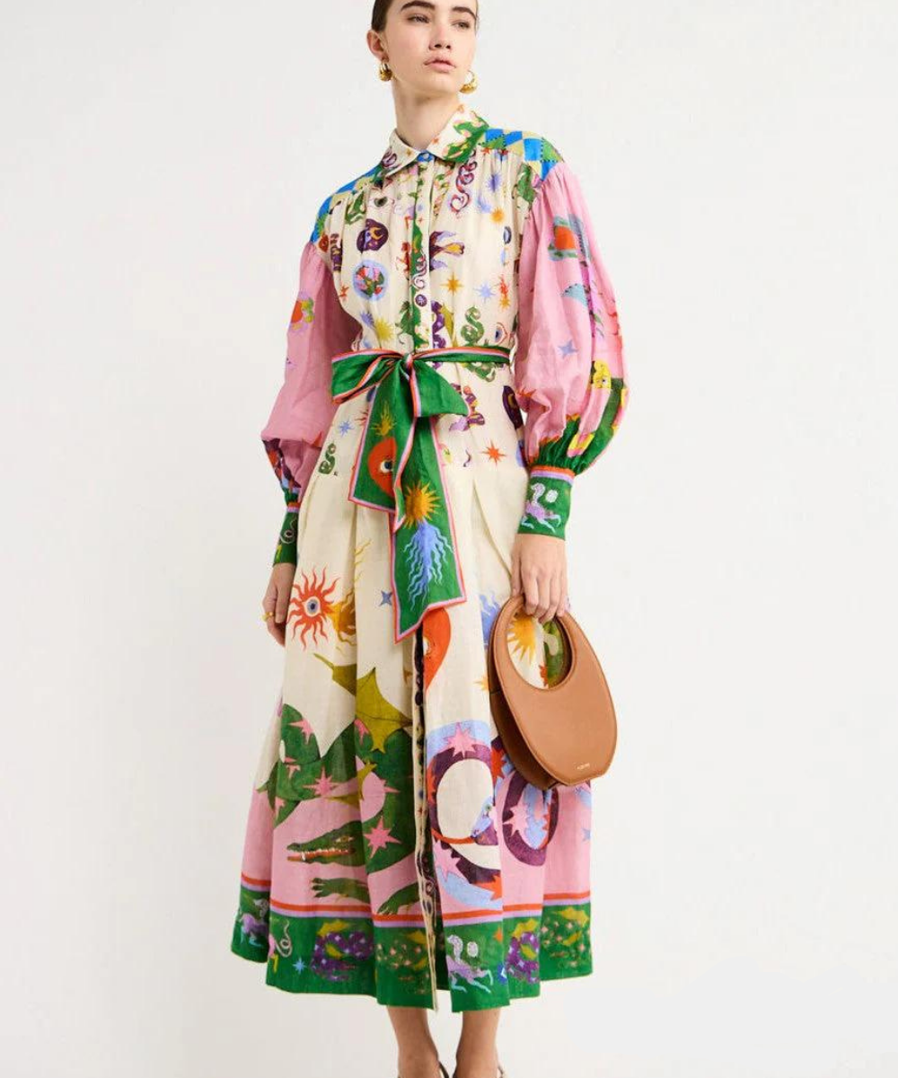 Women’s Printed Shirt Dress Maxi