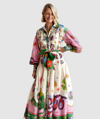 Women’s Printed Shirt Dress Maxi