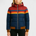 Women’s Puffer Jacket Retro Color Block