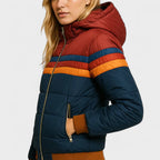 Women’s Puffer Jacket Retro Color Block
