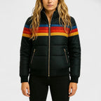 Women’s Puffer Jacket Retro Color Block