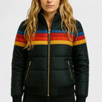 Women’s Puffer Jacket Retro Color Block