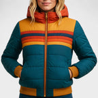 Women’s Puffer Jacket Retro Color Block