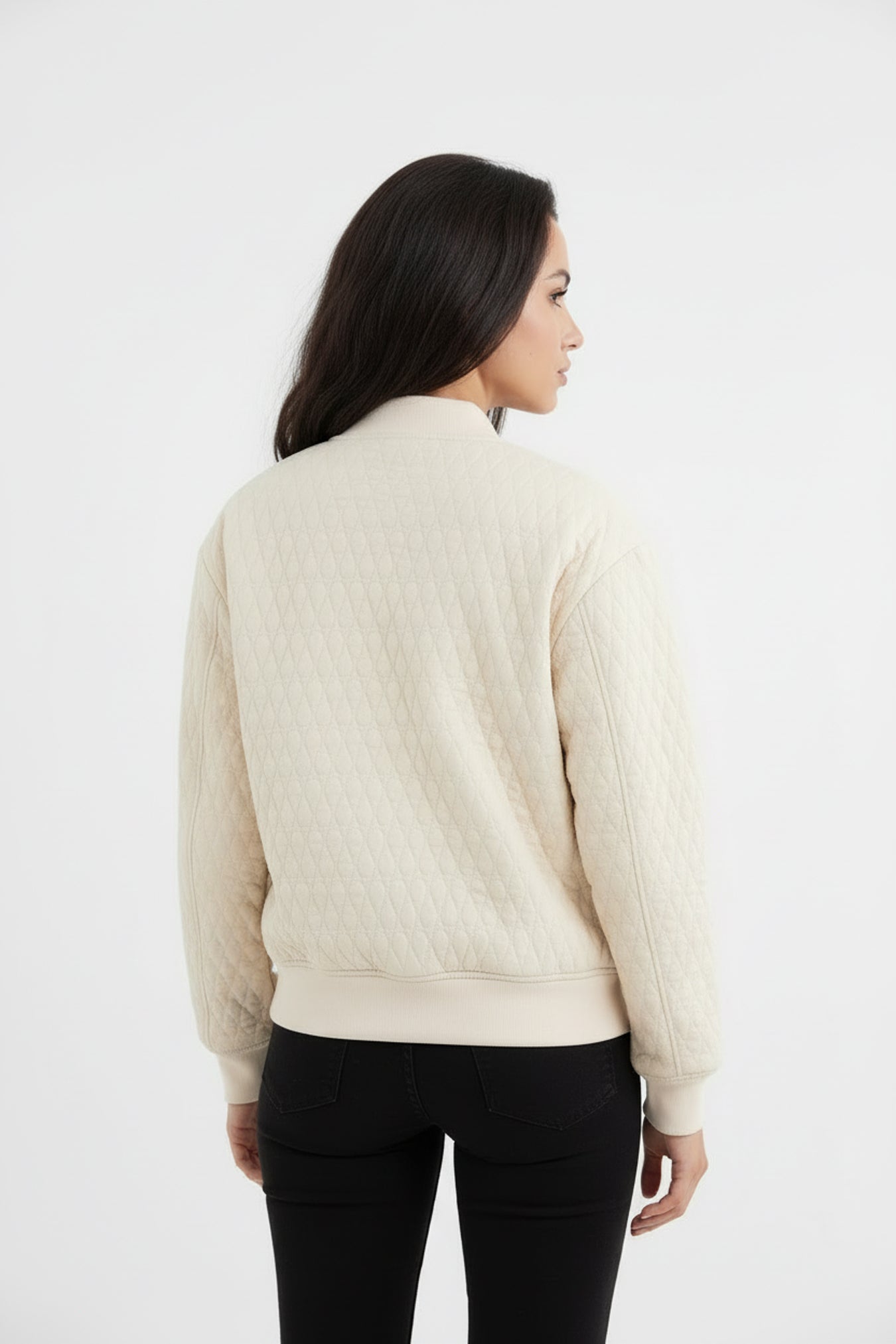 Women’s Quilted Bomber Jacket Zip Up