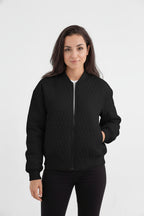 Women’s Quilted Bomber Jacket Zip Up