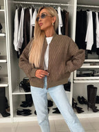 Women’s Quilted Bomber Jacket Zip Up