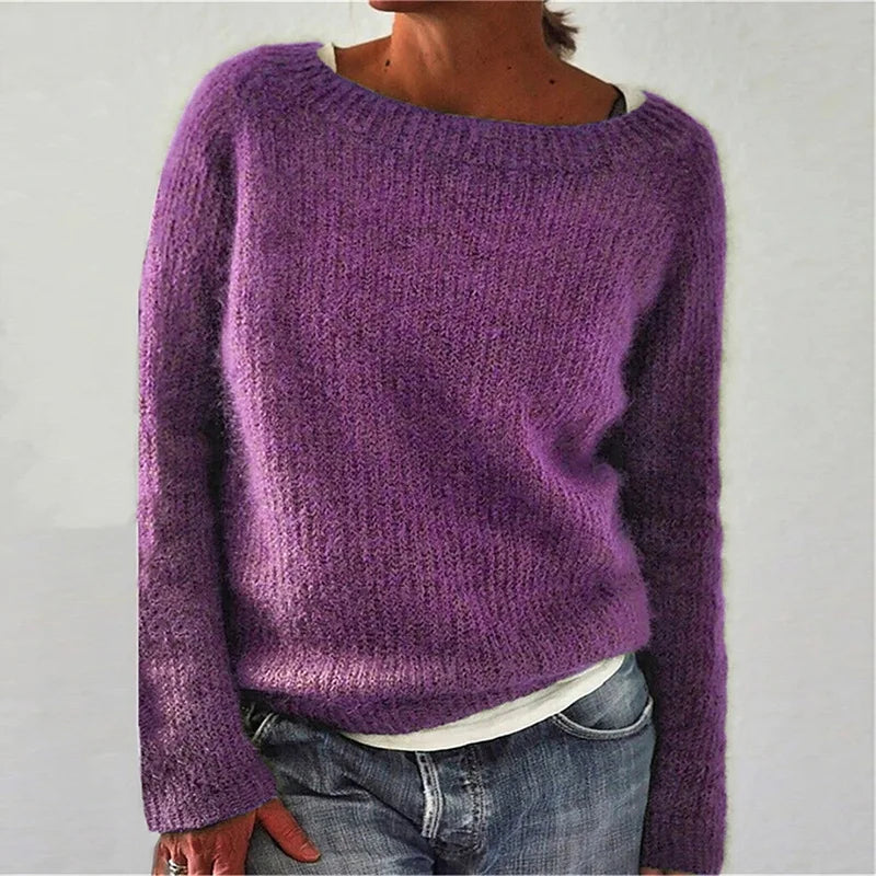 Women’s Round Neck Sweater Long Sleeve