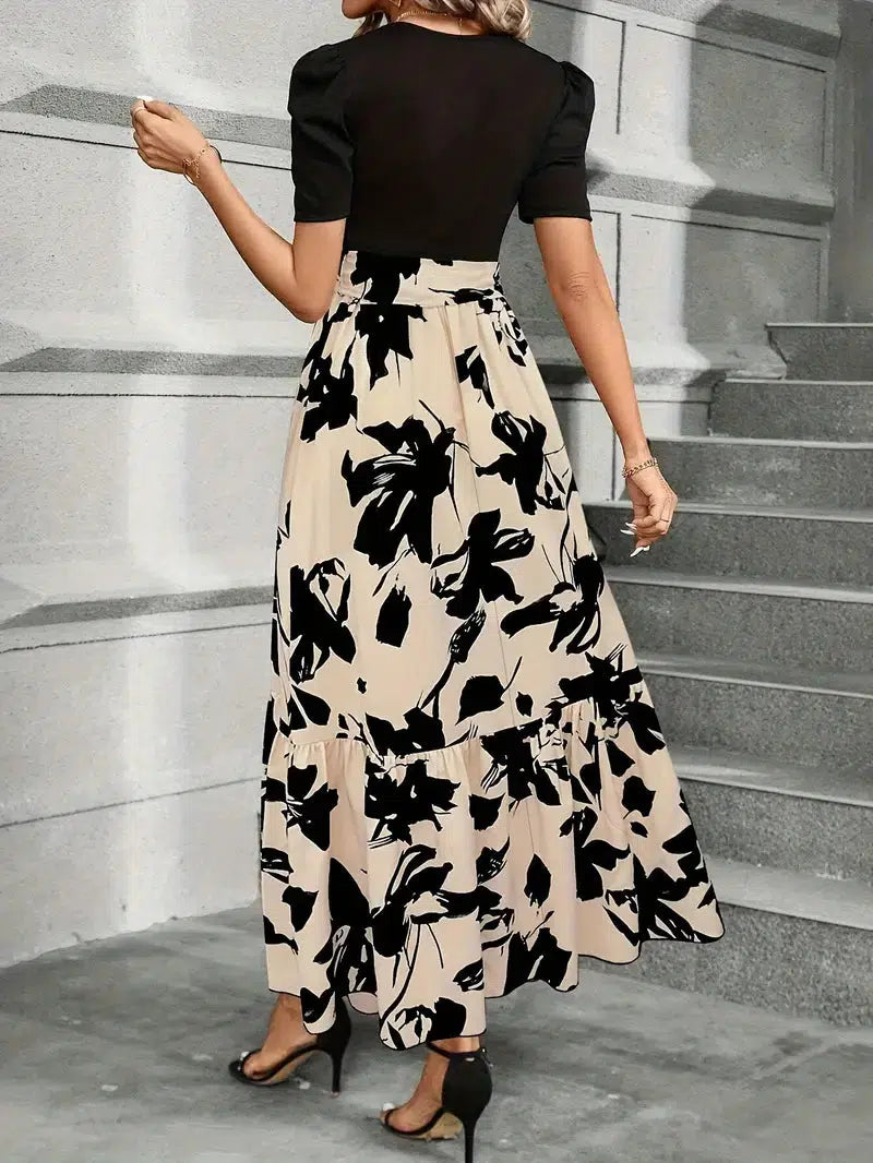 Women’s Short Sleeve Floral Dress Maxi