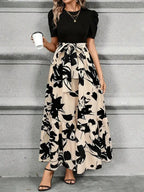 Women’s Short Sleeve Floral Dress Maxi