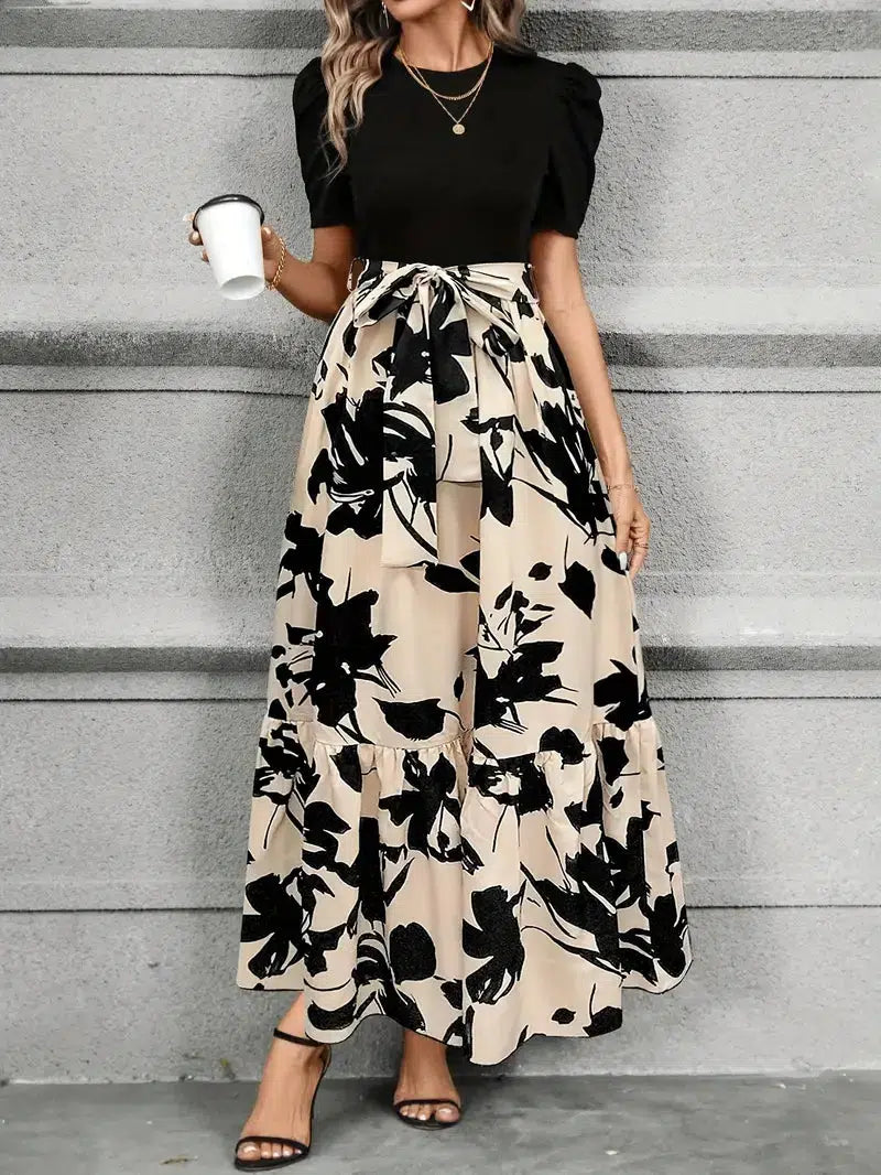 Women’s Short Sleeve Floral Dress Maxi