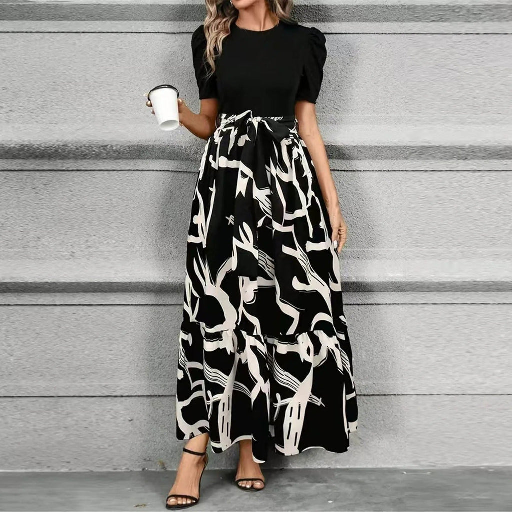 Women’s Short Sleeve Floral Dress Maxi