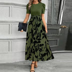 Women’s Short Sleeve Floral Dress Maxi