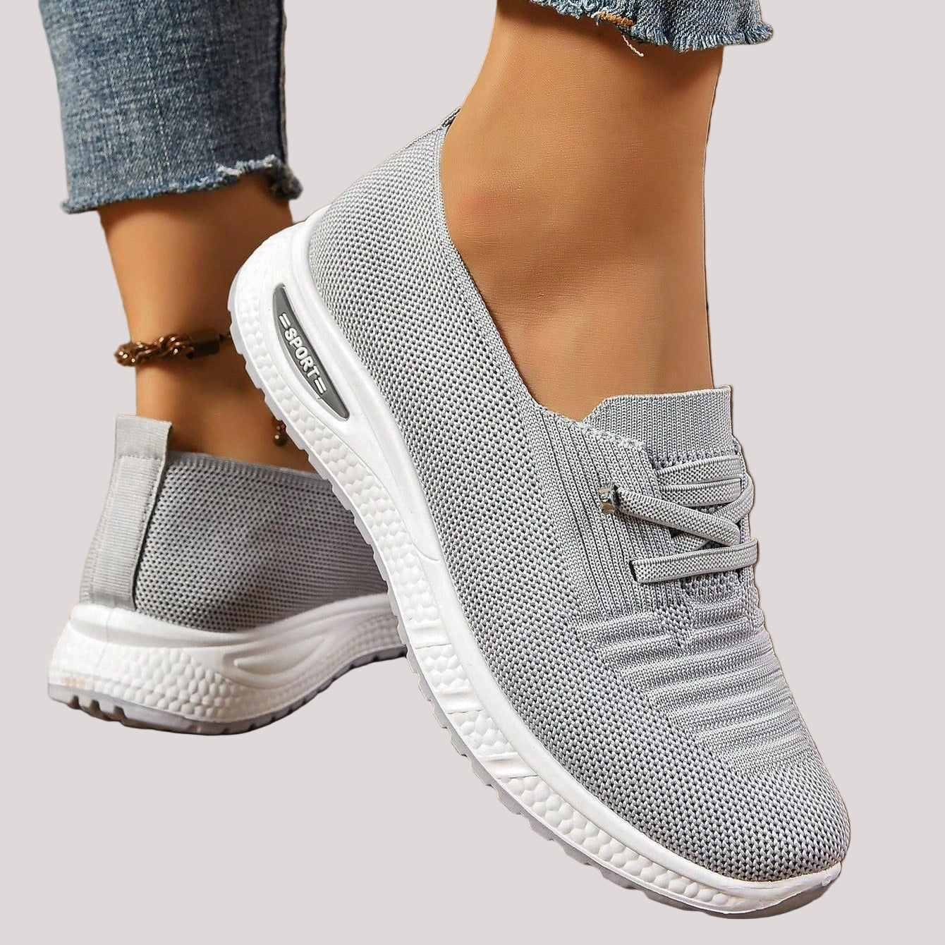 Women’s Slip On Walking Sneakers Lace Up