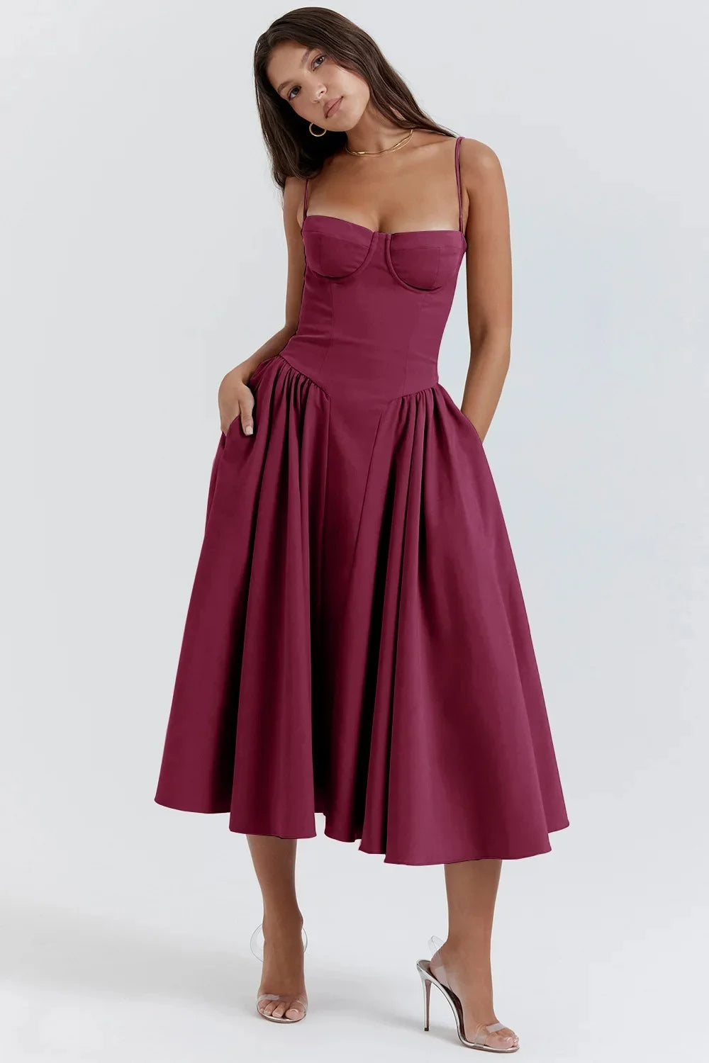 Women’s Strapless Cocktail Dress Midi