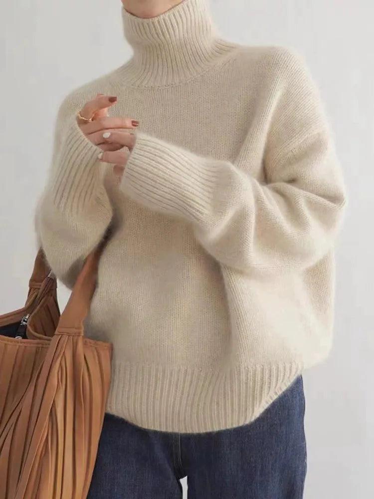 Women’s Turtleneck Knit Sweater Long Sleeve