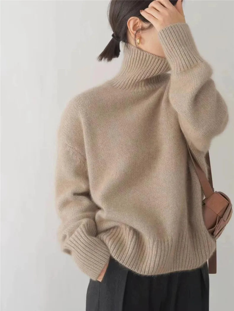 Women’s Turtleneck Knit Sweater Long Sleeve
