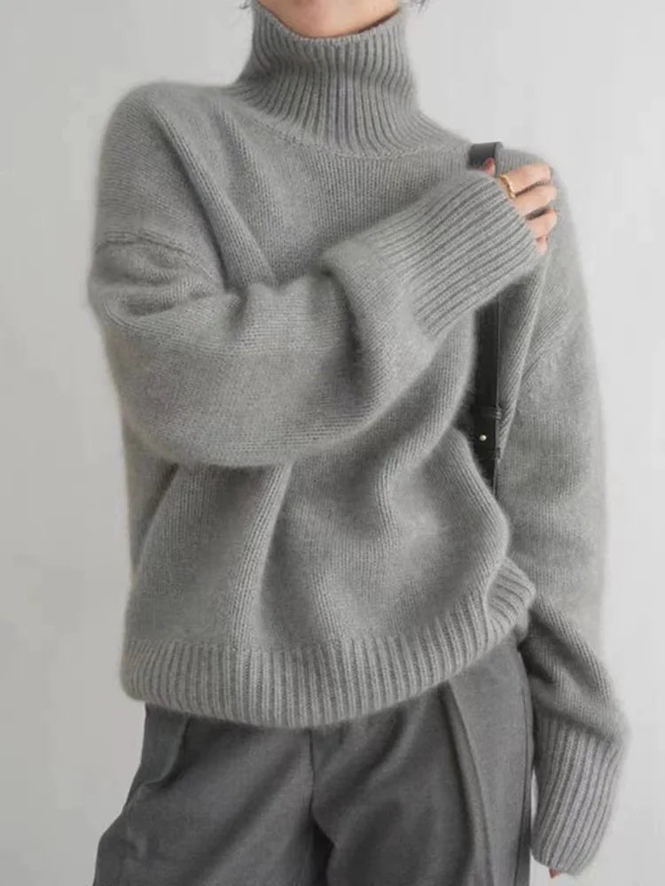 Women’s Turtleneck Knit Sweater Long Sleeve