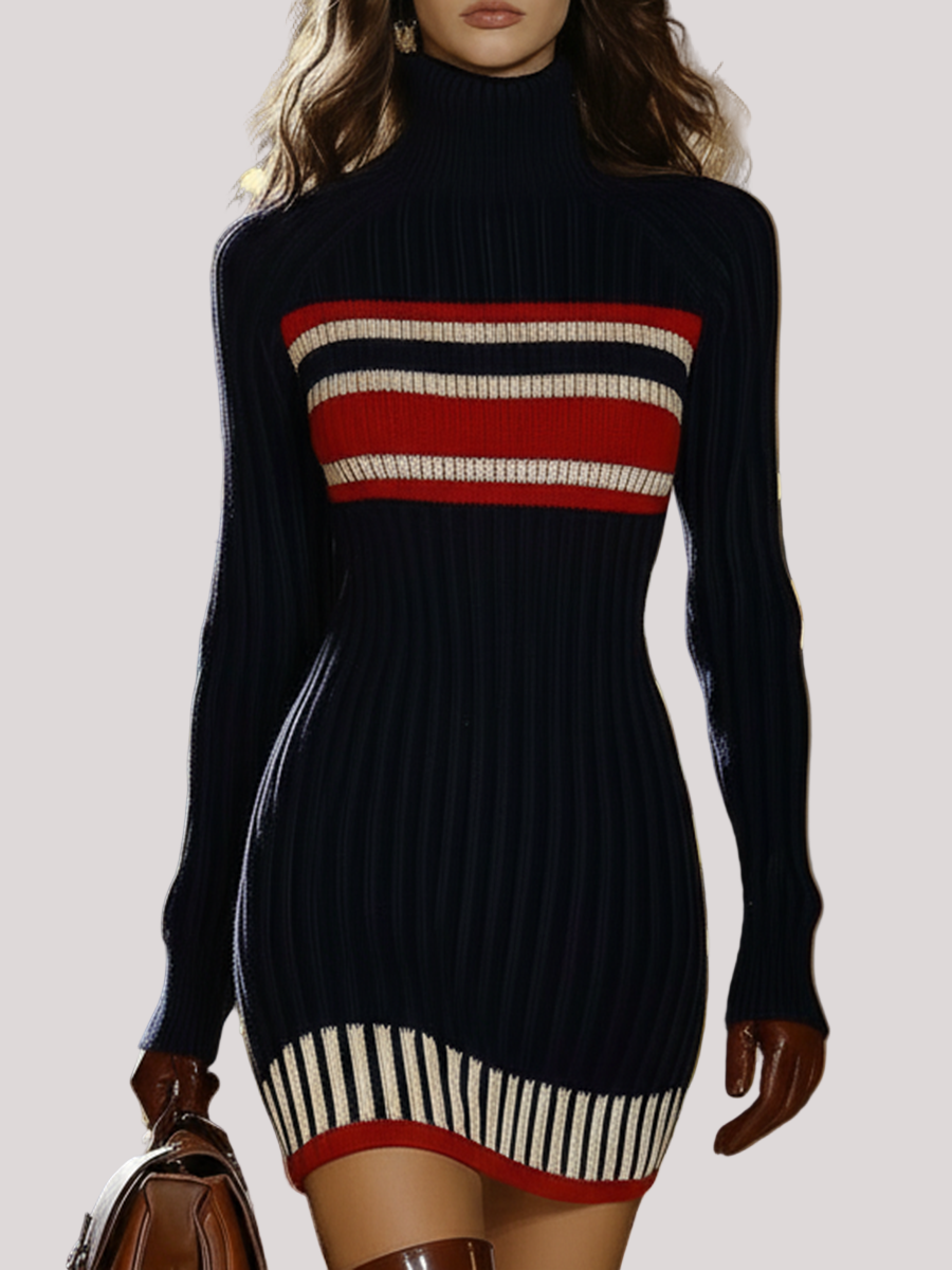 Women’s Turtleneck Long Sleeve Dress Mini