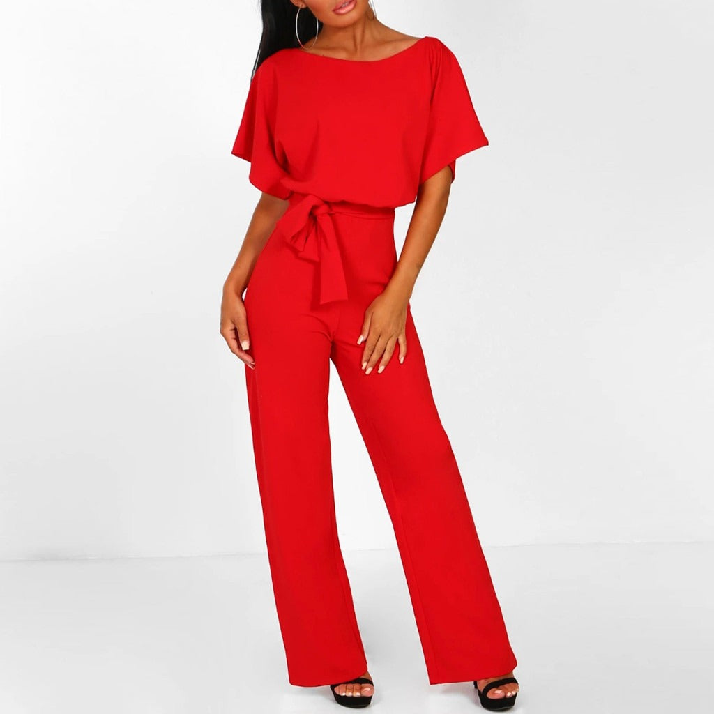 Women’s Wide Leg Jumpsuit Short Sleeve