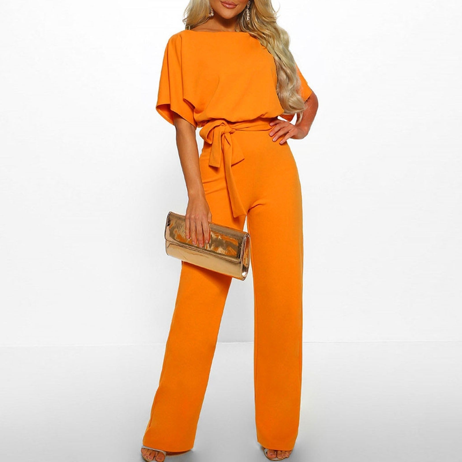 Women’s Wide Leg Jumpsuit Short Sleeve