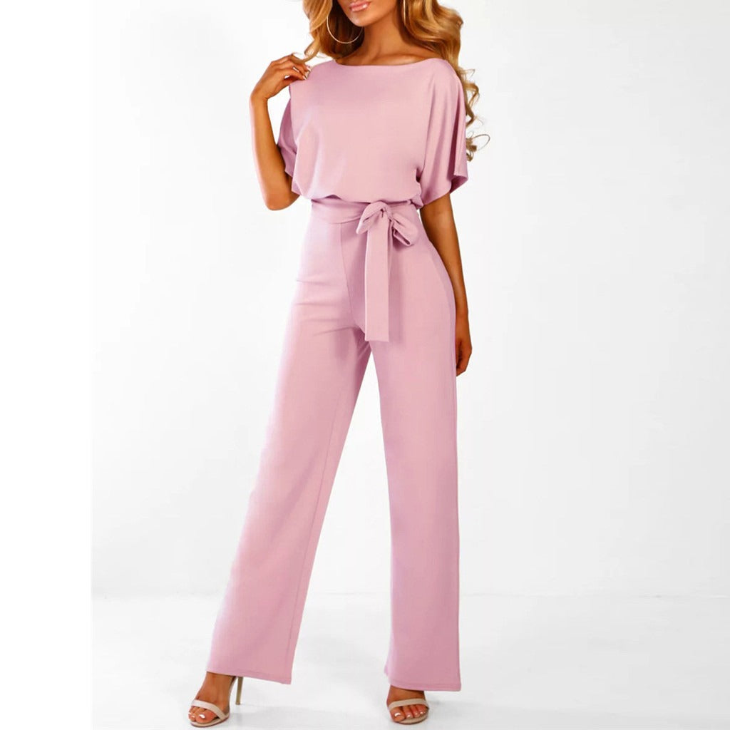 Women’s Wide Leg Jumpsuit Short Sleeve