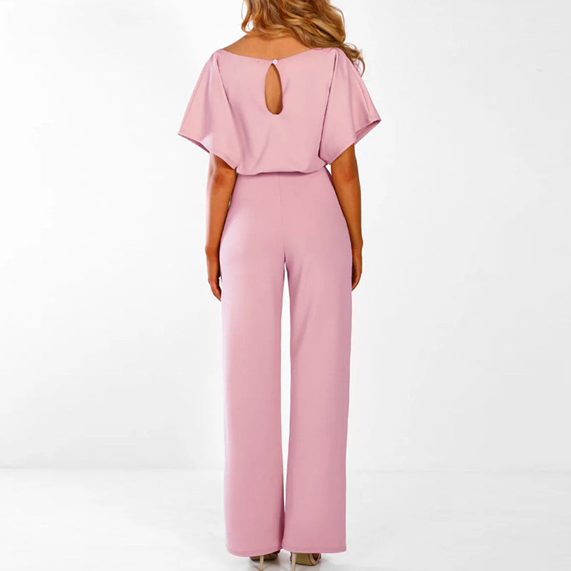 Women’s Wide Leg Jumpsuit Short Sleeve
